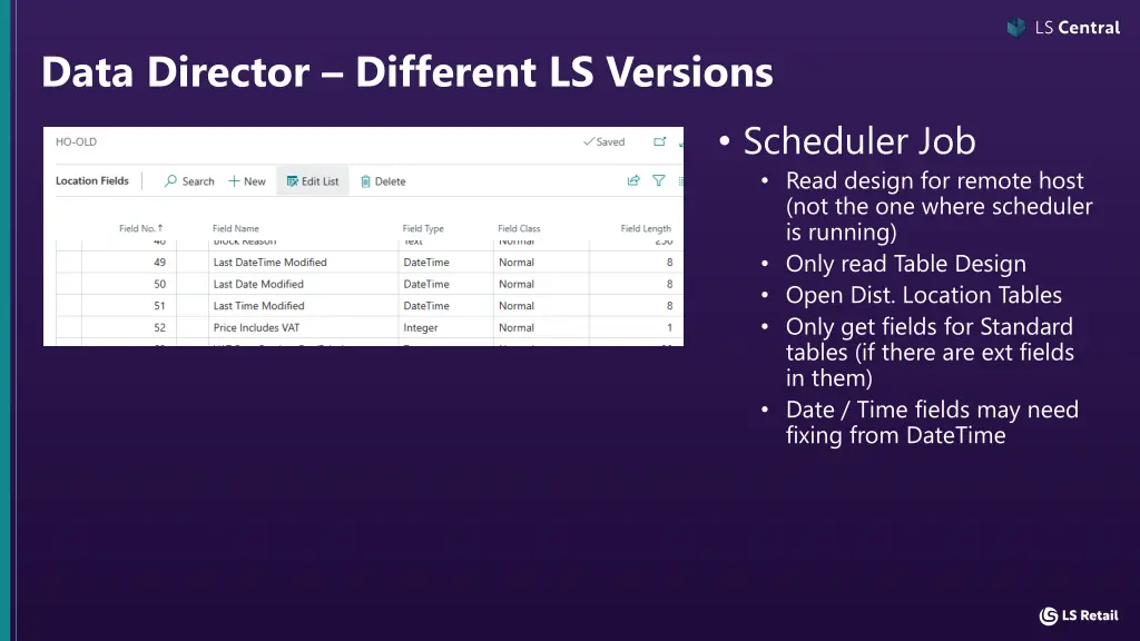 data director different ls versions 5