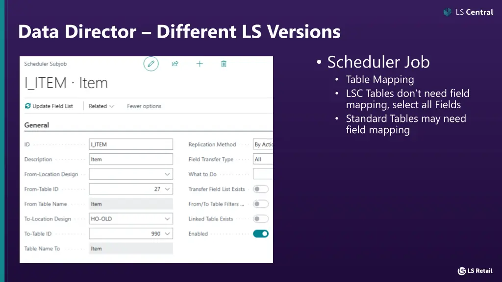 data director different ls versions 7