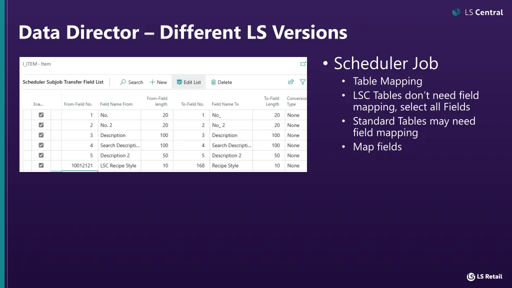 data director different ls versions 8