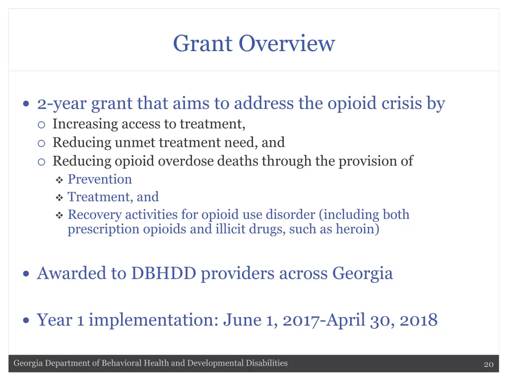 grant overview