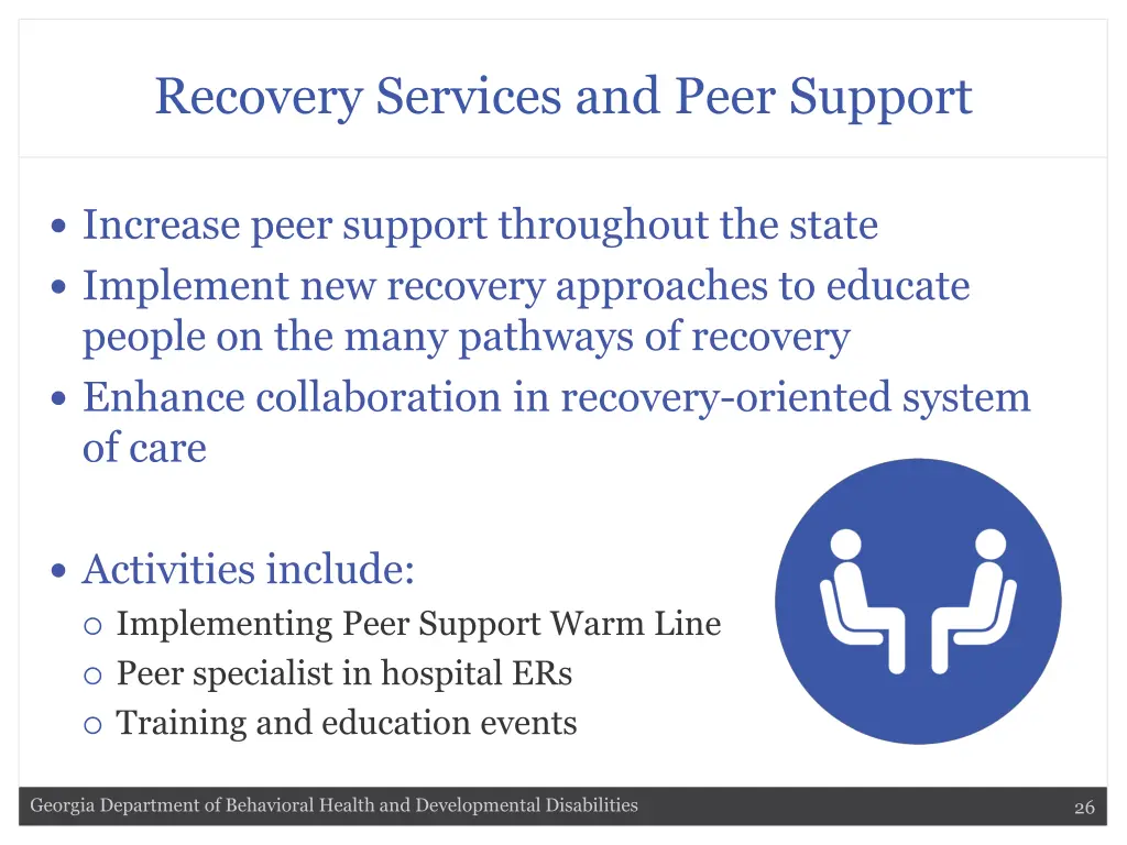 recovery services and peer support