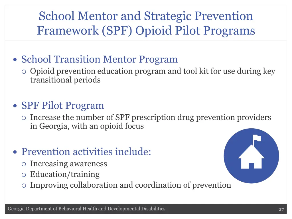 school mentor and strategic prevention framework