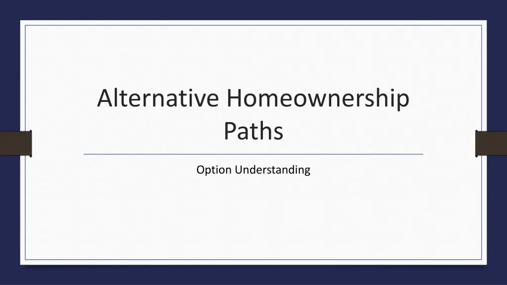 alternative homeownership paths 1