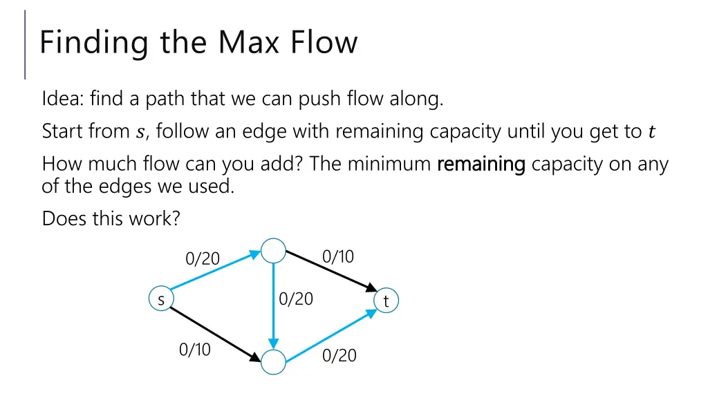 finding the max flow 1