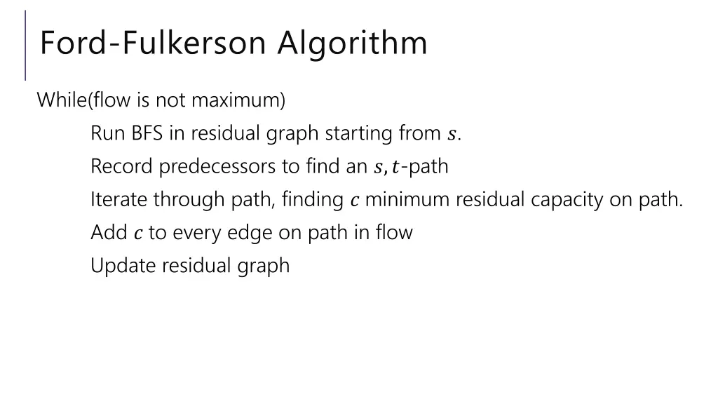 ford fulkerson algorithm