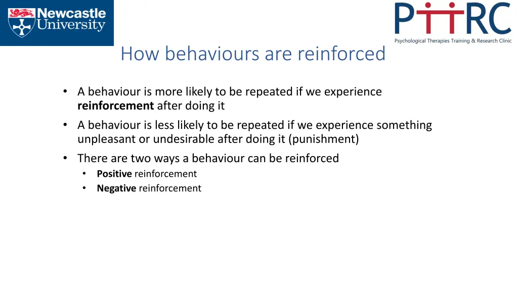 how behaviours are reinforced