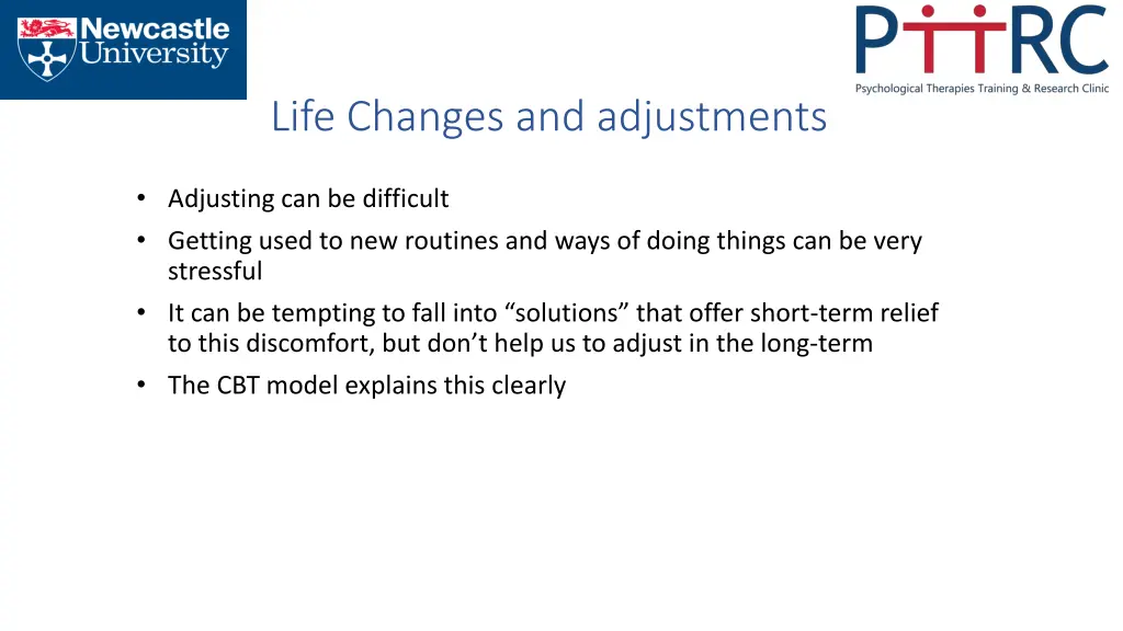 life changes and adjustments 3