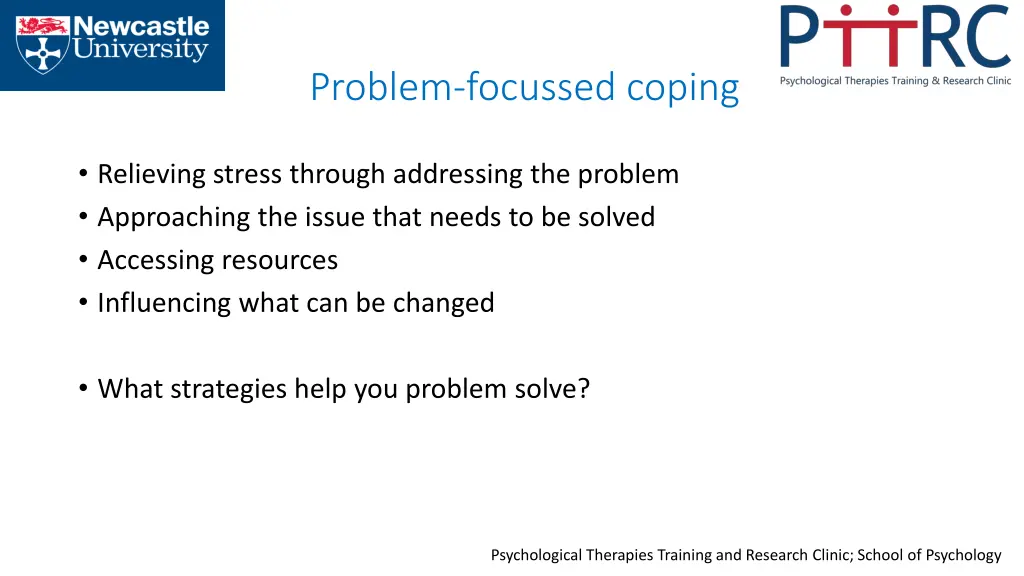 problem focussed coping