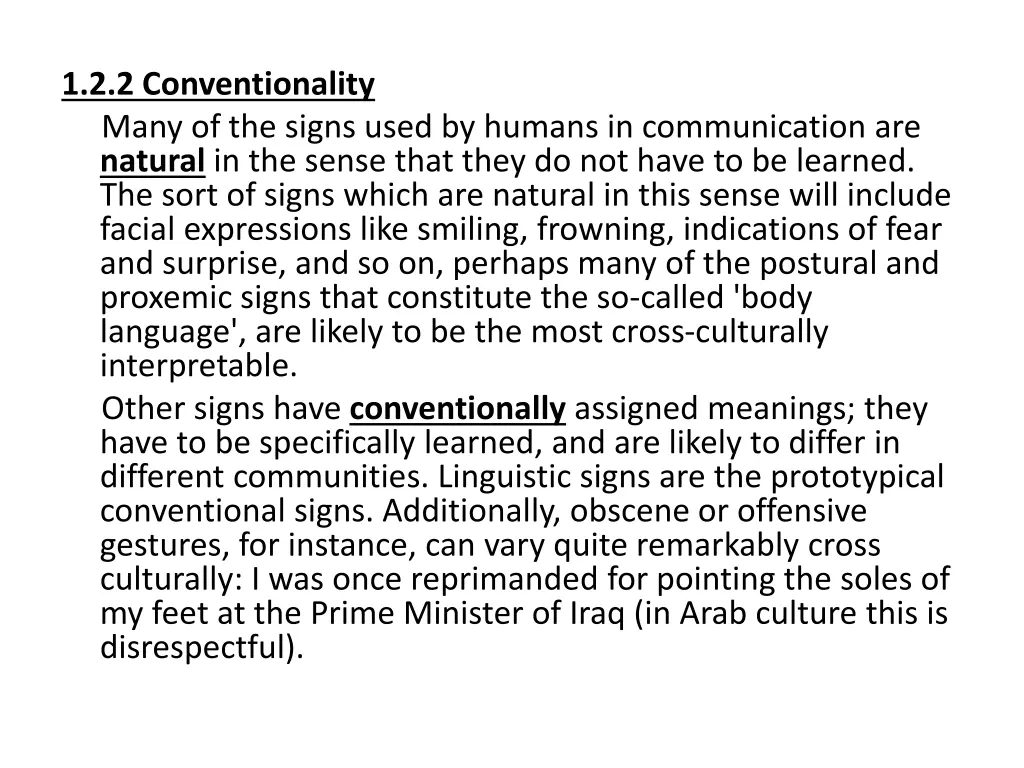 1 2 2 conventionality many of the signs used