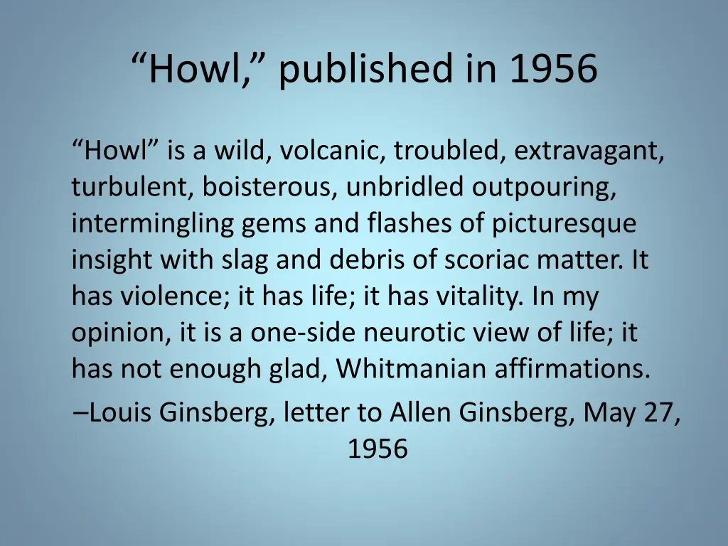 howl published in 1956