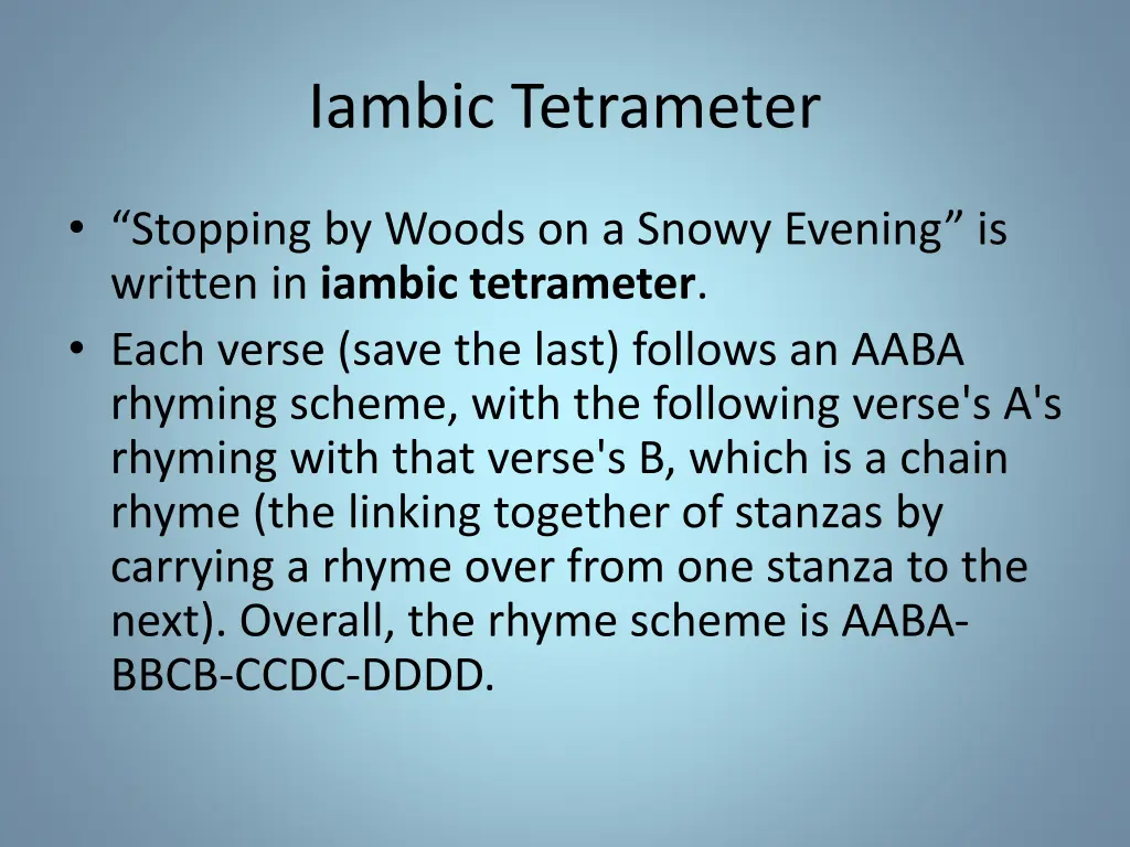 iambic tetrameter