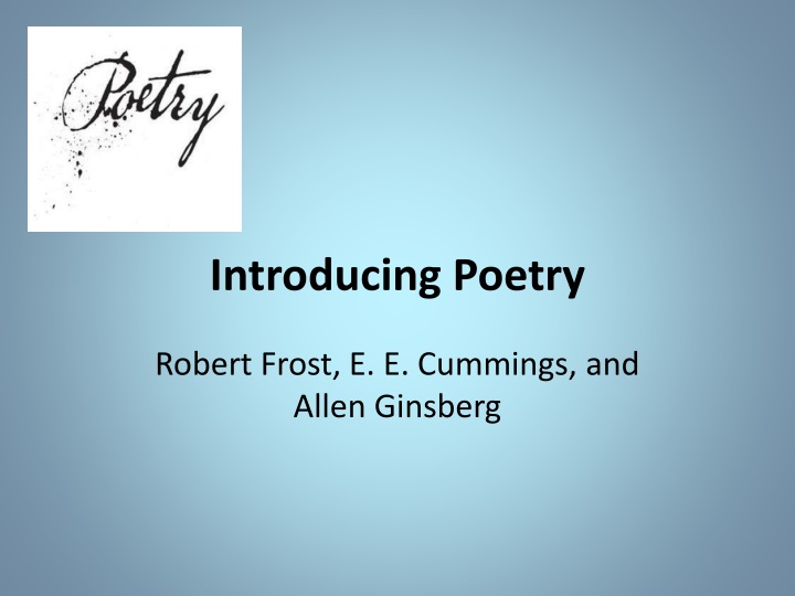 introducing poetry