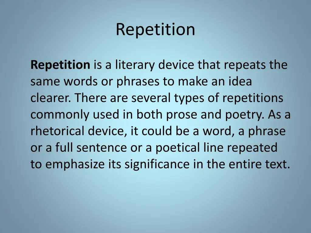 repetition