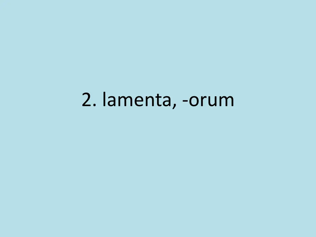 2 lamenta orum