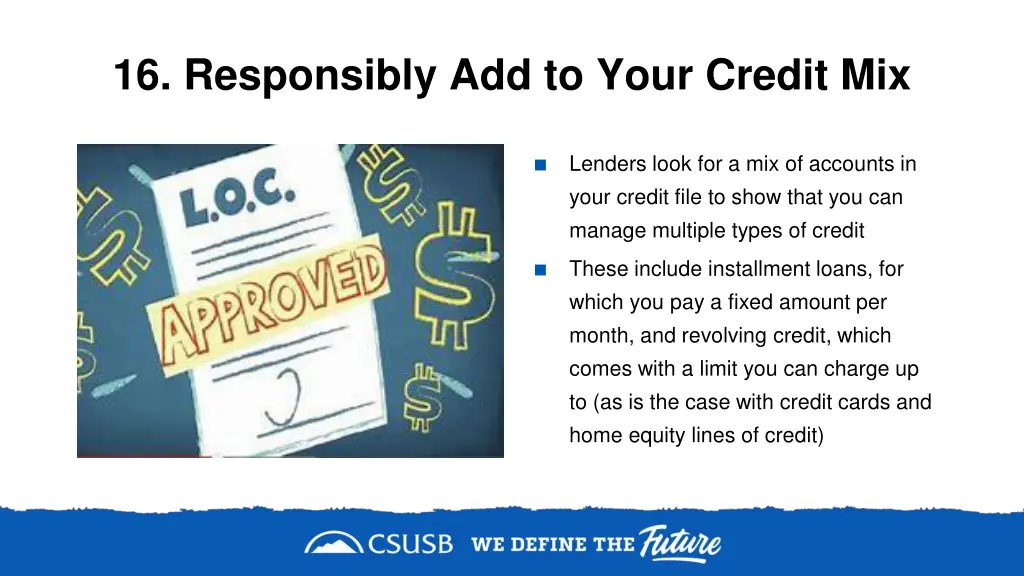 16 responsibly add to your credit mix