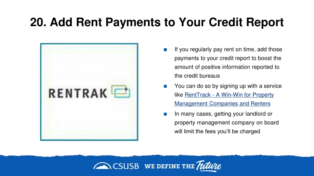 20 add rent payments to your credit report