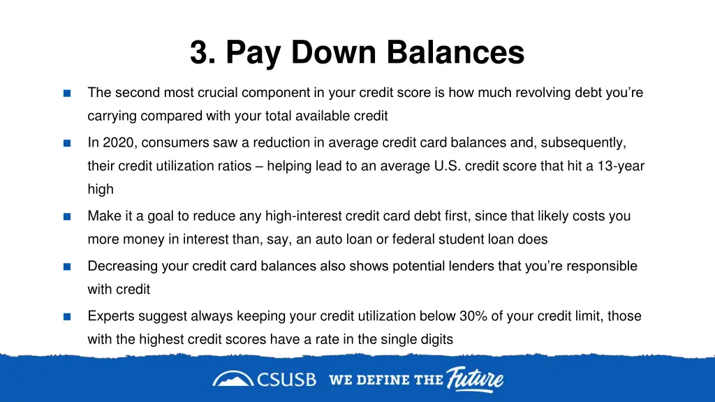 3 pay down balances