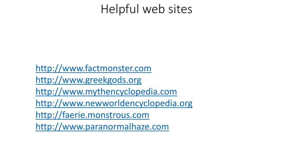 helpful web sites