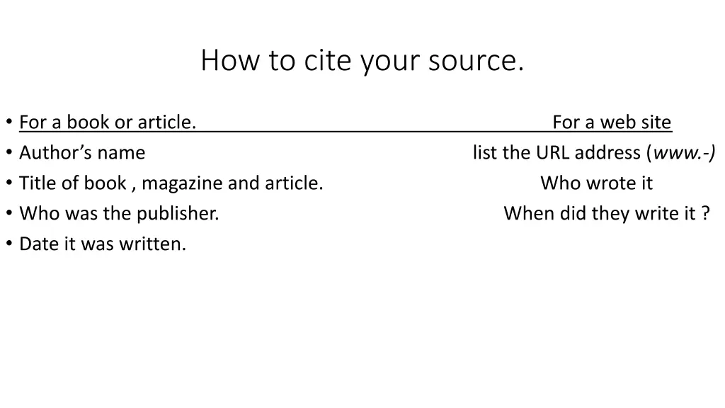 how to cite your source