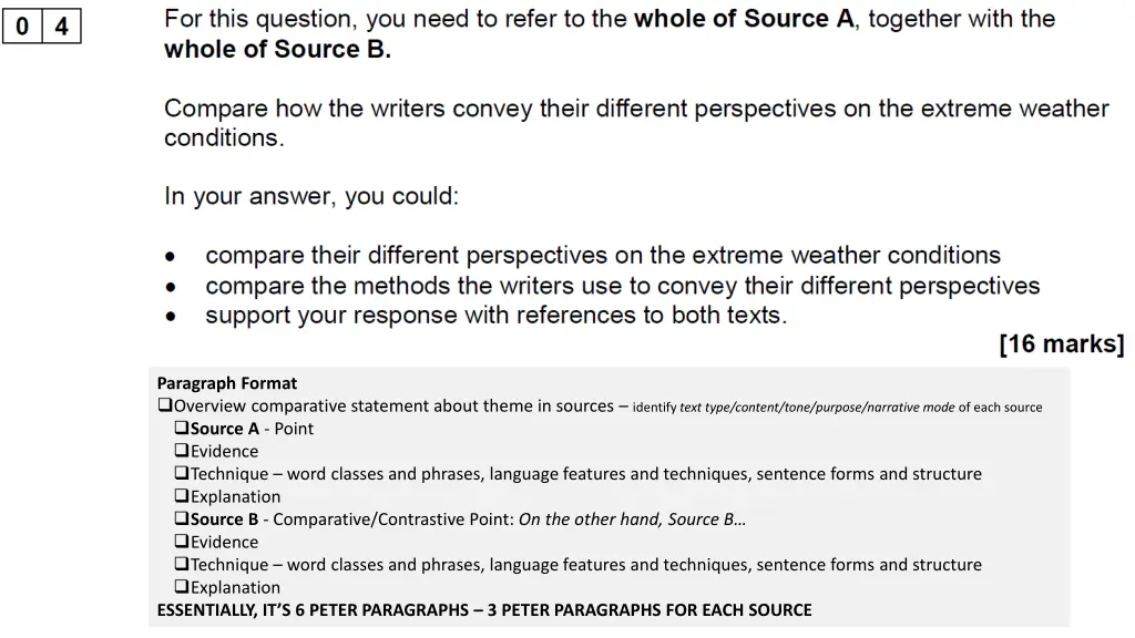 paragraph format overview comparative statement