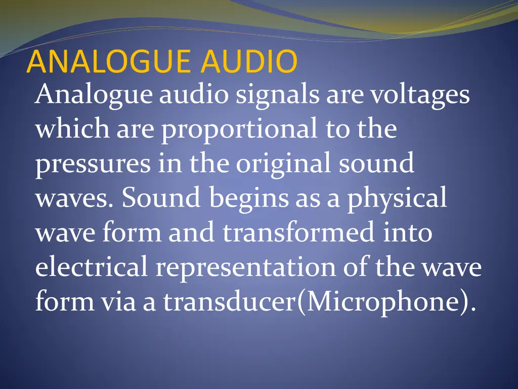 analogue audio