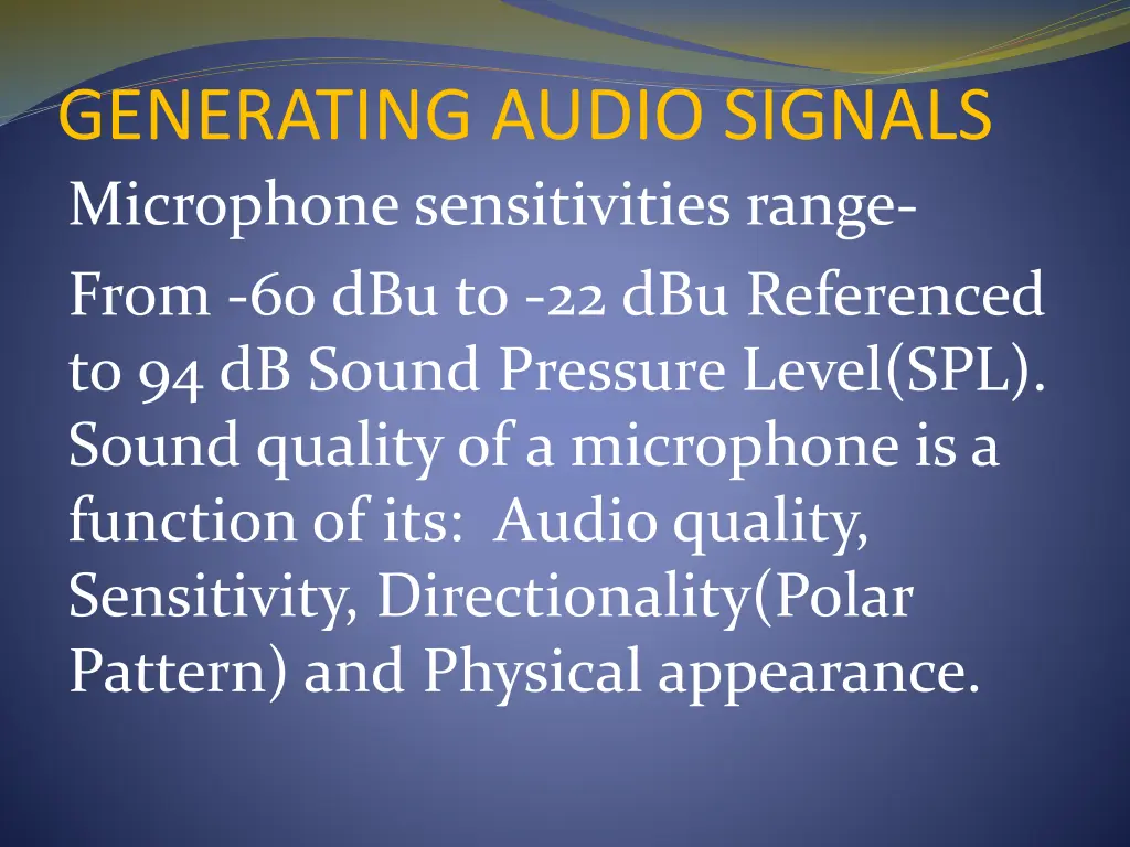 generating audio signals 4