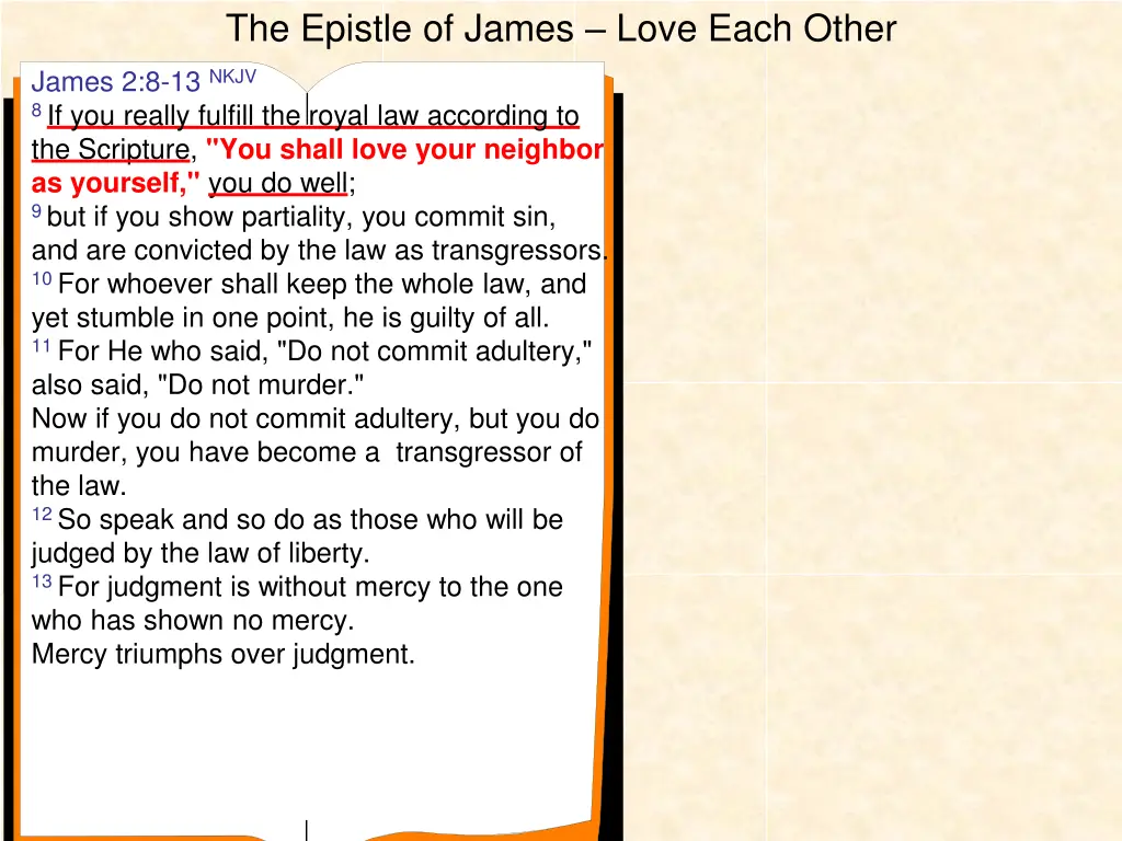 the epistle of james love each other 10