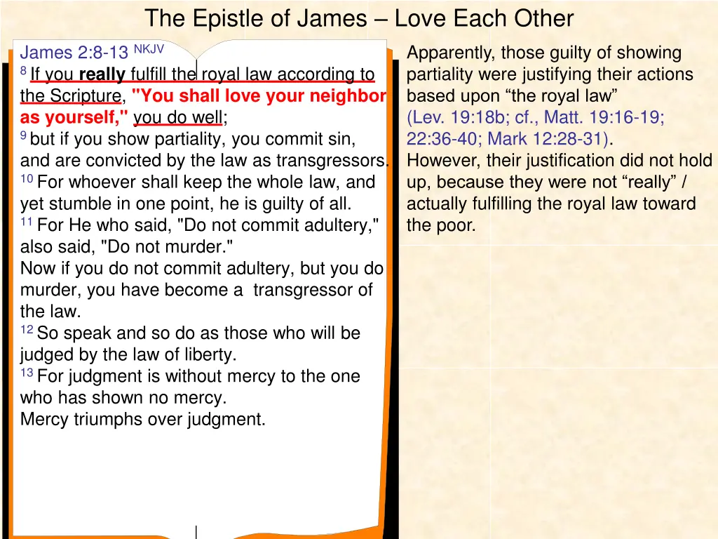 the epistle of james love each other 11