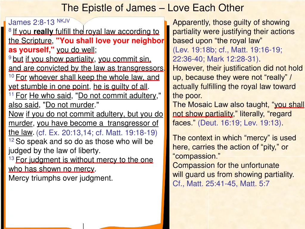 the epistle of james love each other 15