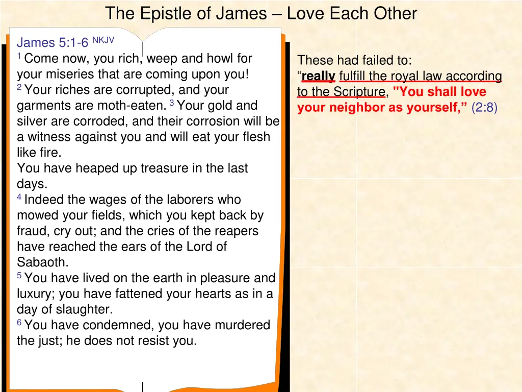 the epistle of james love each other 17