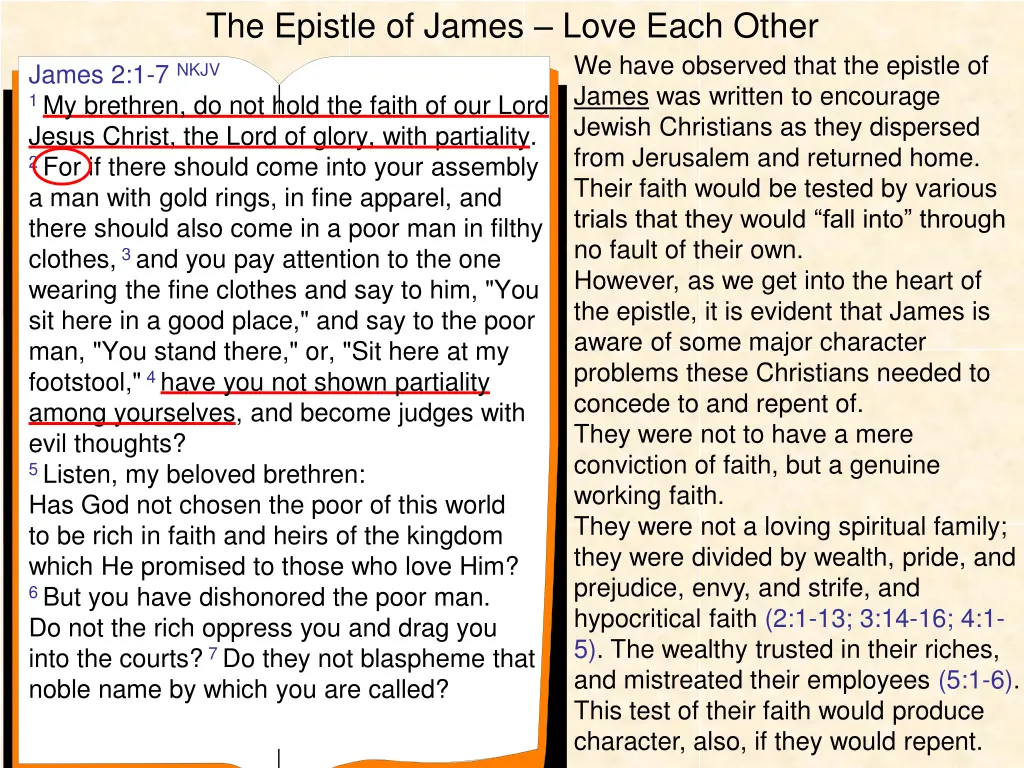 the epistle of james love each other 3