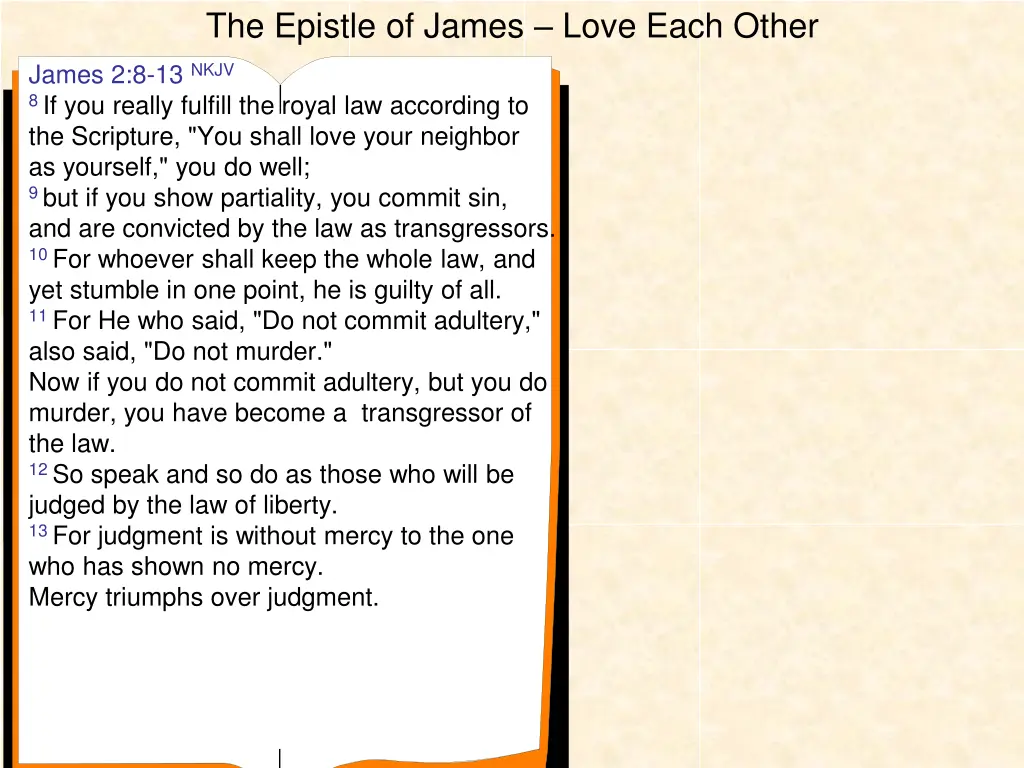 the epistle of james love each other 9