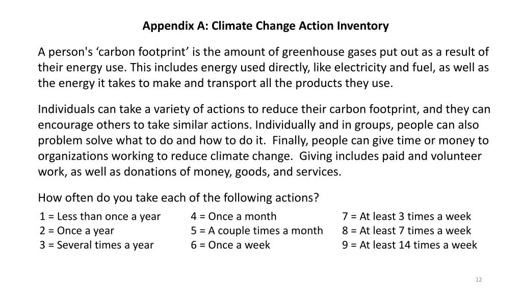 appendix a climate change action inventory