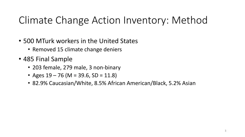 climate change action inventory method