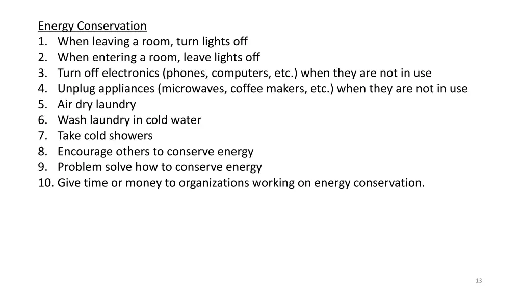 energy conservation 1 when leaving a room turn