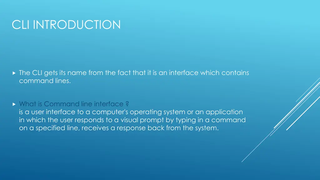 cli introduction