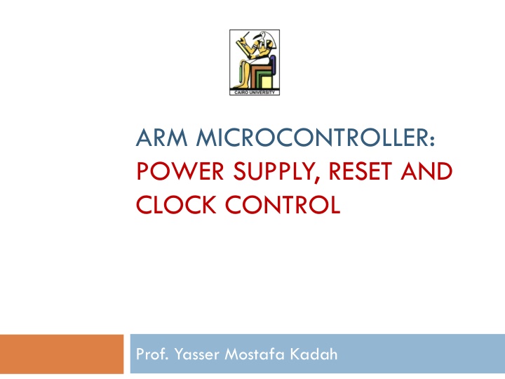 arm microcontroller power supply reset and clock