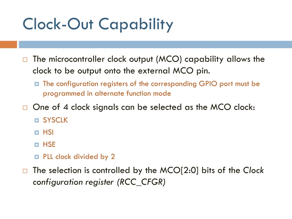 clock out capability