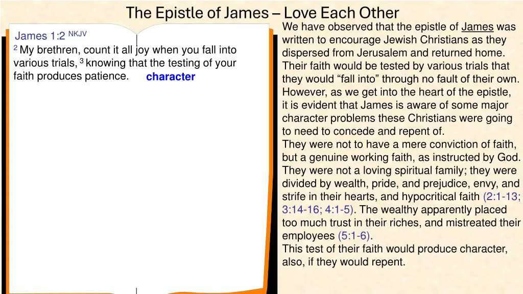 the epistle of james love each other 1