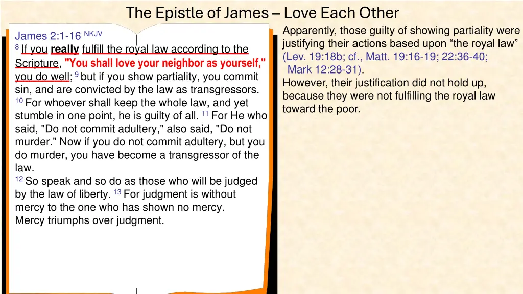 the epistle of james love each other 12