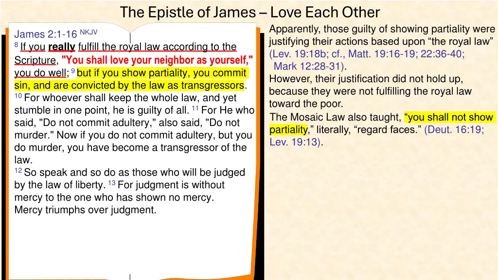 the epistle of james love each other 13