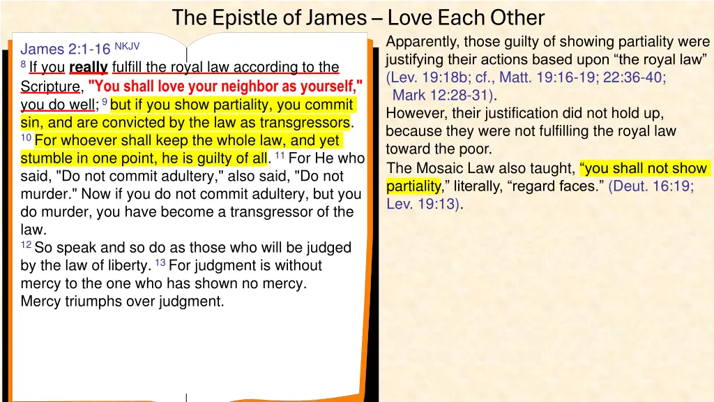 the epistle of james love each other 14