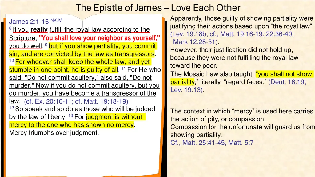 the epistle of james love each other 16