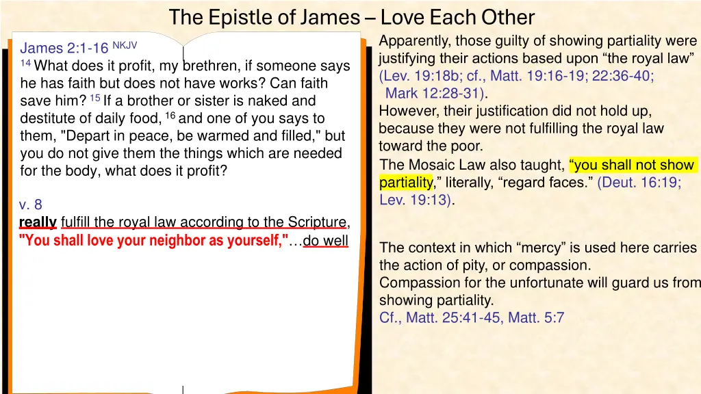 the epistle of james love each other 17