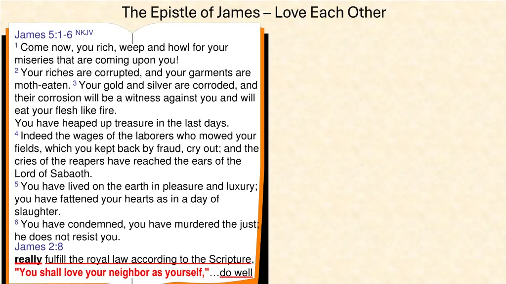 the epistle of james love each other 18