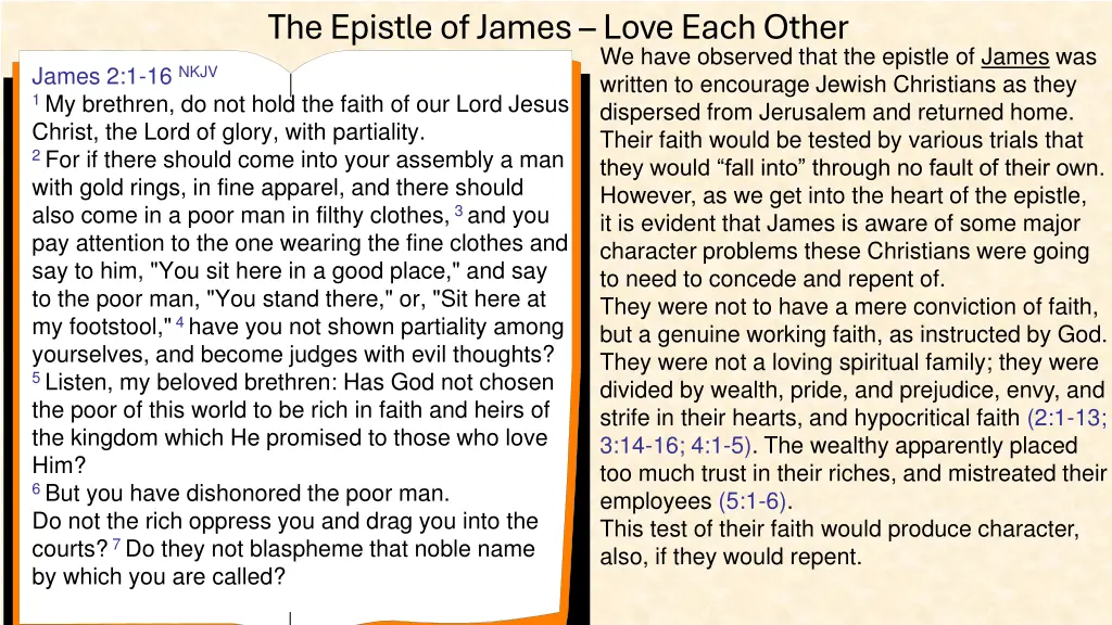 the epistle of james love each other 2