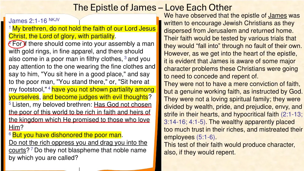 the epistle of james love each other 8