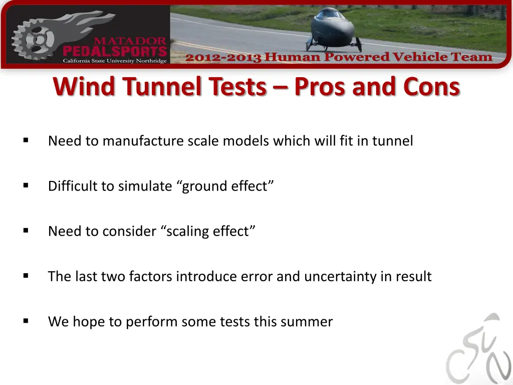 wind tunnel tests pros and cons