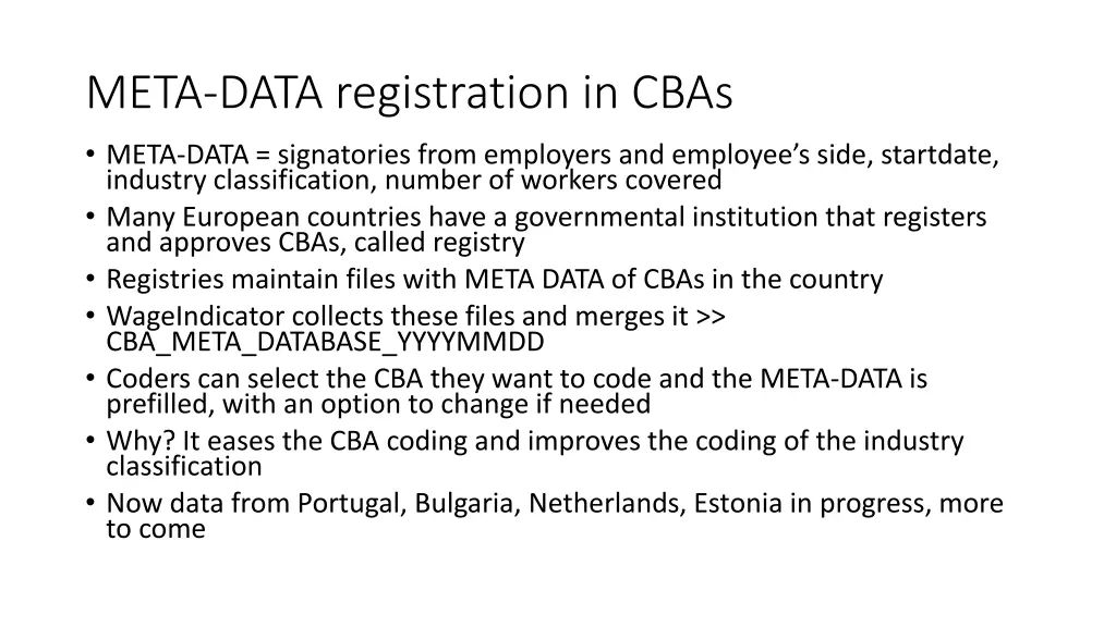 meta data registration in cbas