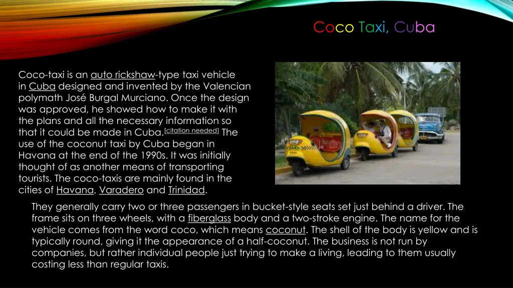 coco taxi cuba